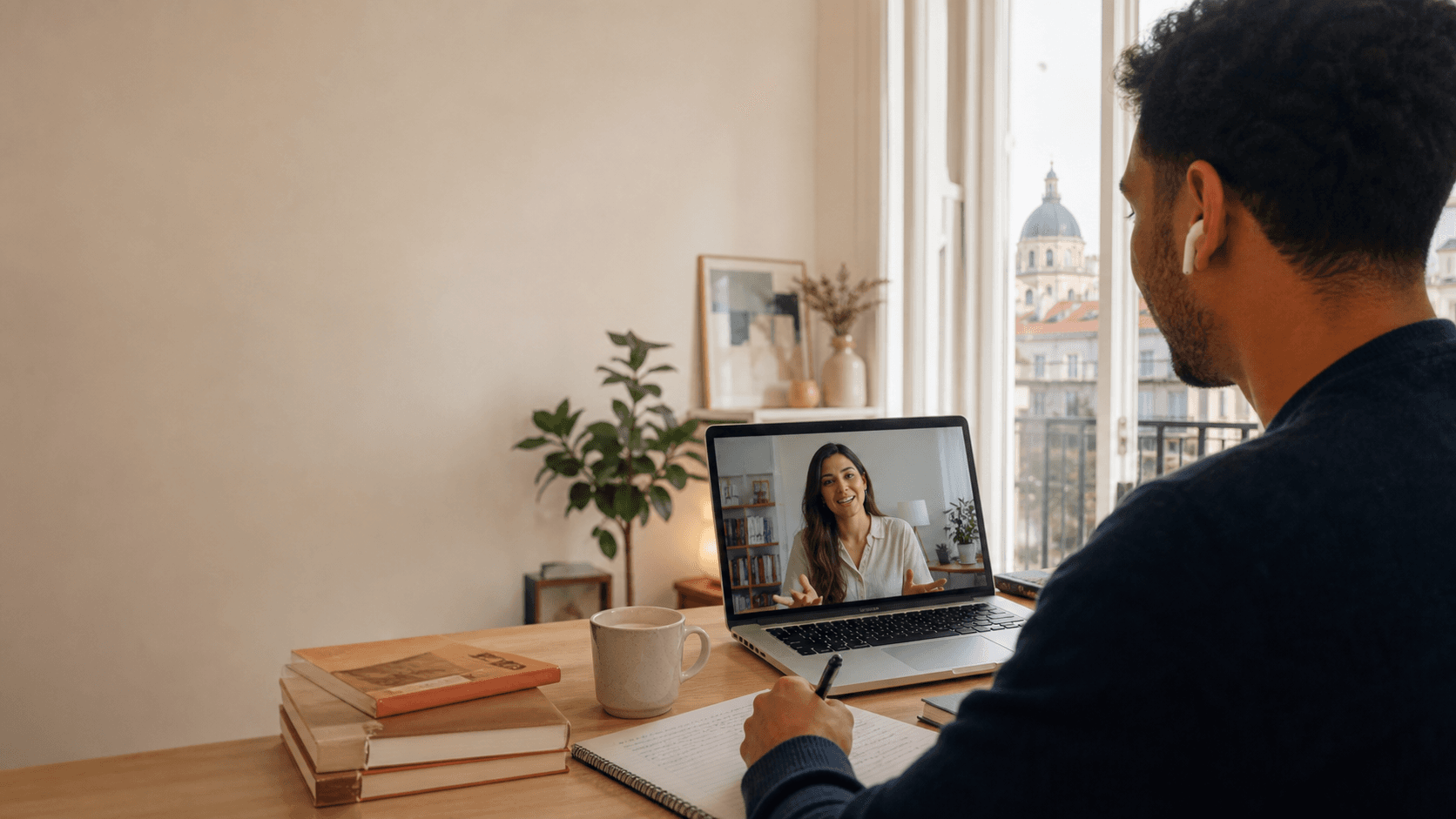 A Linguaeschola Spanish class taking place online